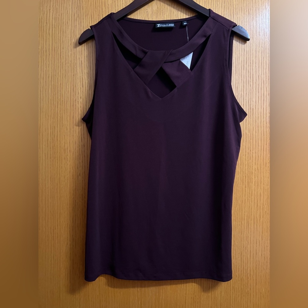 NY&Co Burgundy blouse cut outs NWT